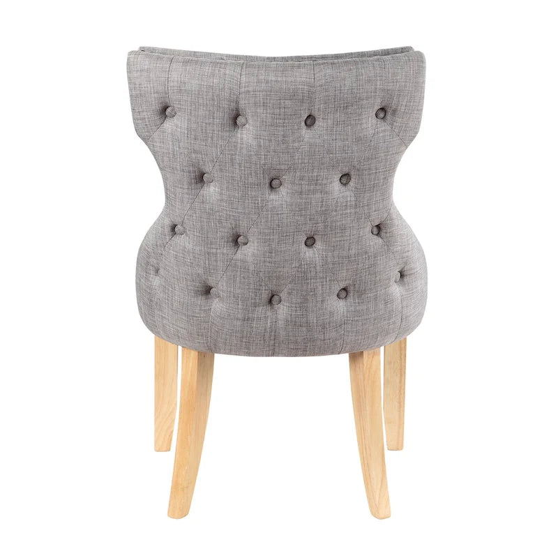 Contemporary Wood Tufted Wingback 2-Piece Side Chairs