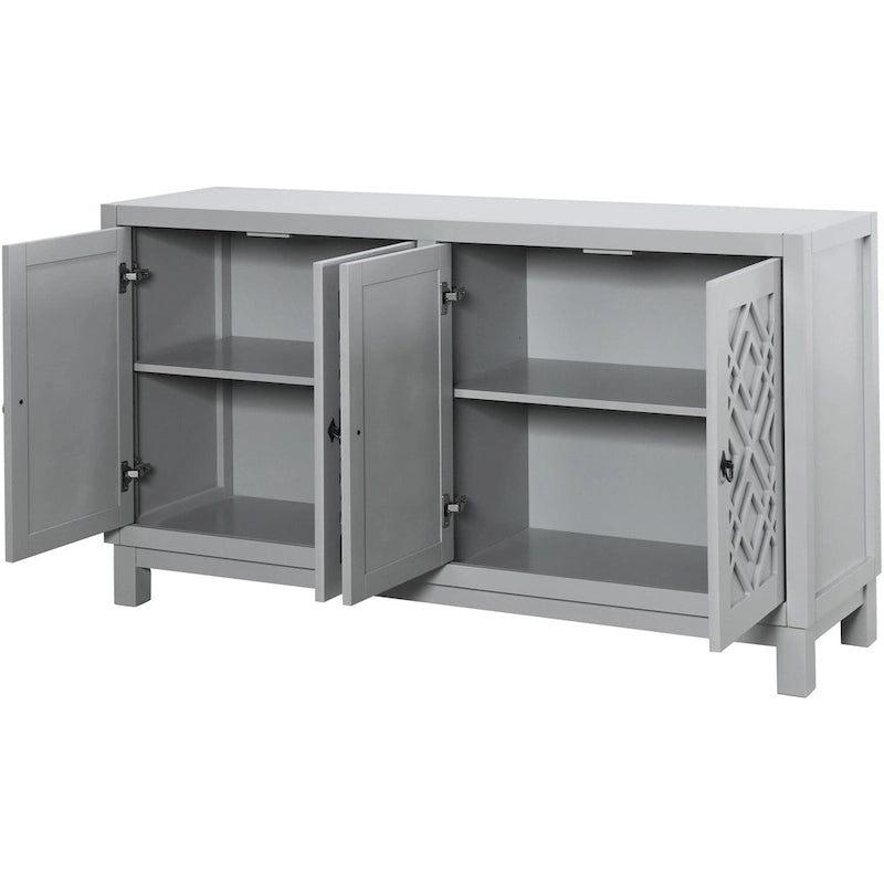 Storage Space Sideboard, 4 Door Buffet Cabinet