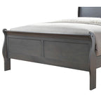Contemporary Grey Solid Wood Sleigh Bed