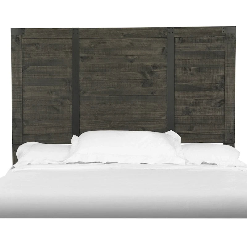 Panel Bed Queen Headboard in Weathered Charcoal