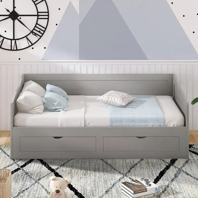 Wooden Daybed with Trundle Bed