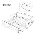 Wooden Daybed with Trundle Bed