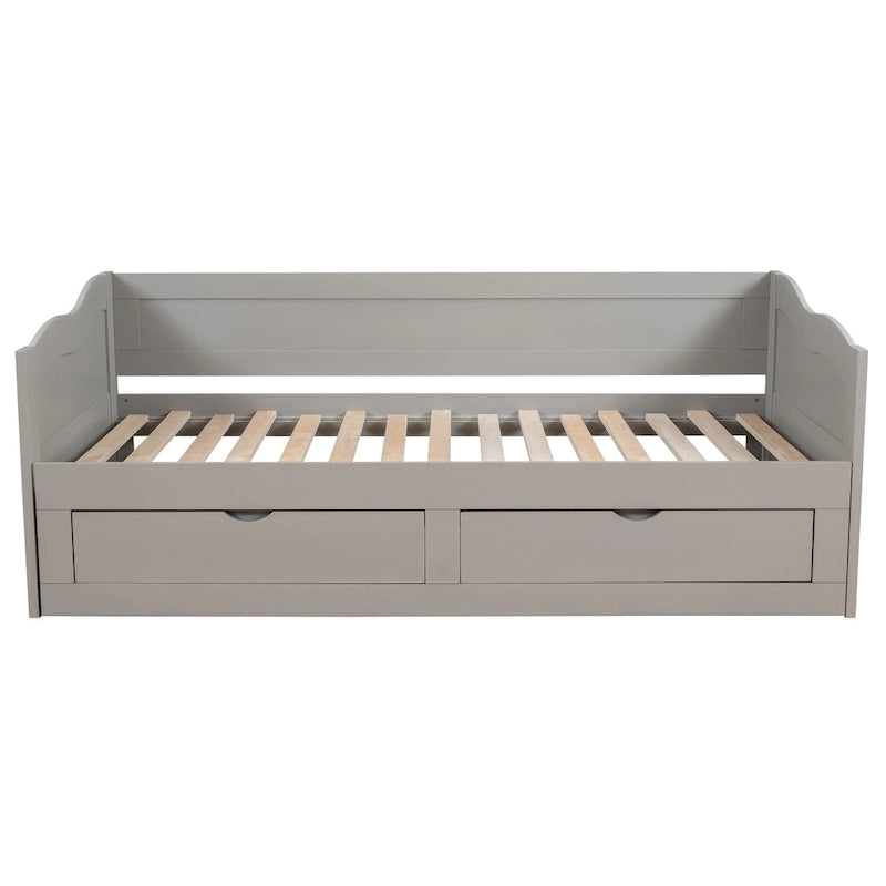 Wooden Daybed with Trundle Bed