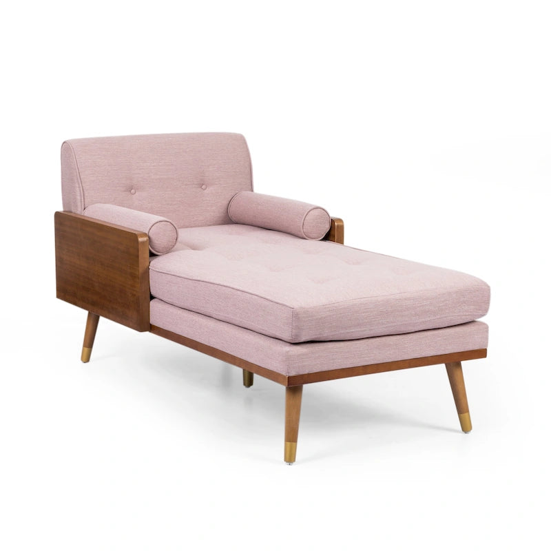 Mid-Century Modern Chaise Lounge, 32 x 63.75 x 33.5 Inches