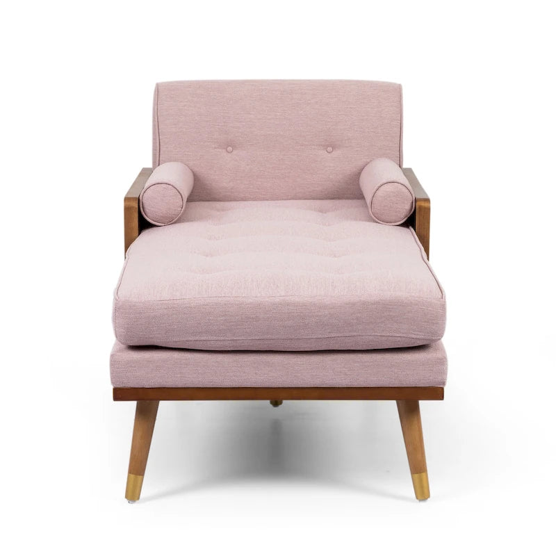 Mid-Century Modern Chaise Lounge, 32 x 63.75 x 33.5 Inches