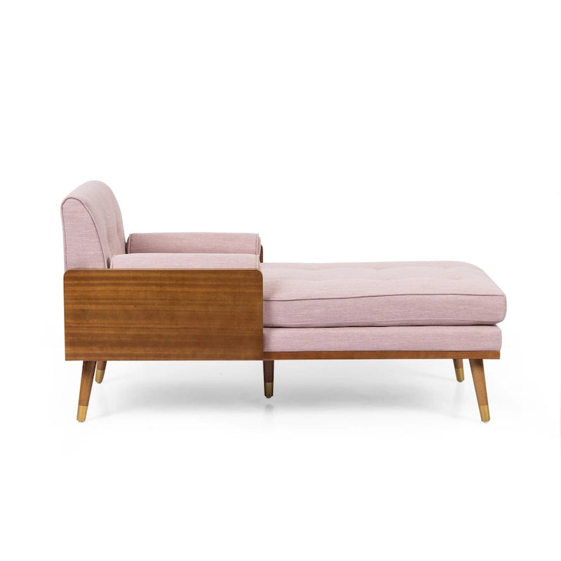 Mid-Century Modern Chaise Lounge, 32 x 63.75 x 33.5 Inches
