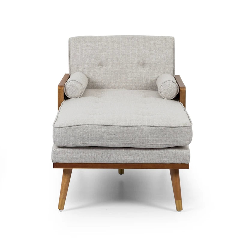 Mid-Century Modern Chaise Lounge, 32 x 63.75 x 33.5 Inches