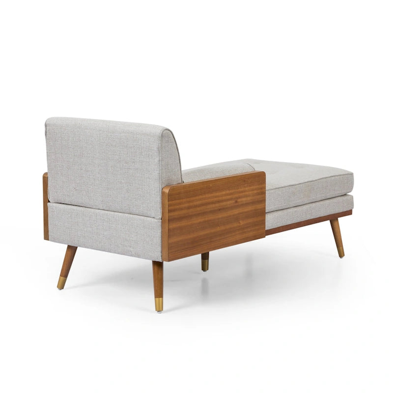 Mid-Century Modern Chaise Lounge, 32 x 63.75 x 33.5 Inches