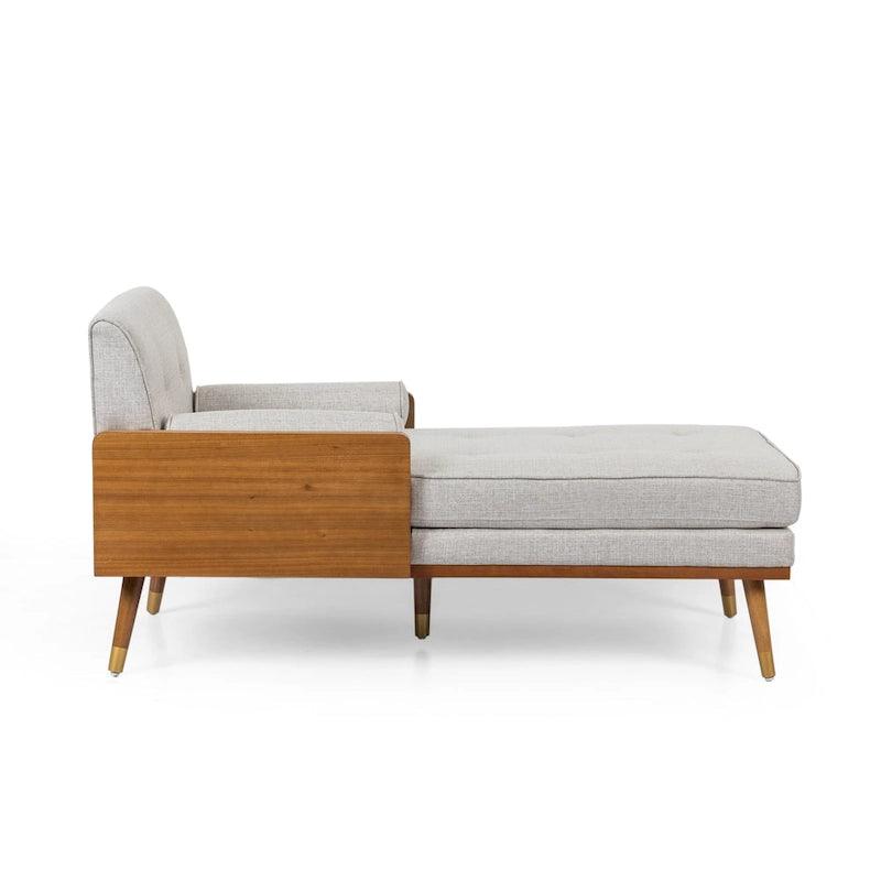 Mid-Century Modern Chaise Lounge, 32 x 63.75 x 33.5 Inches