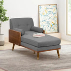 Mid-Century Modern Chaise Lounge, 32 x 63.75 x 33.5 Inches