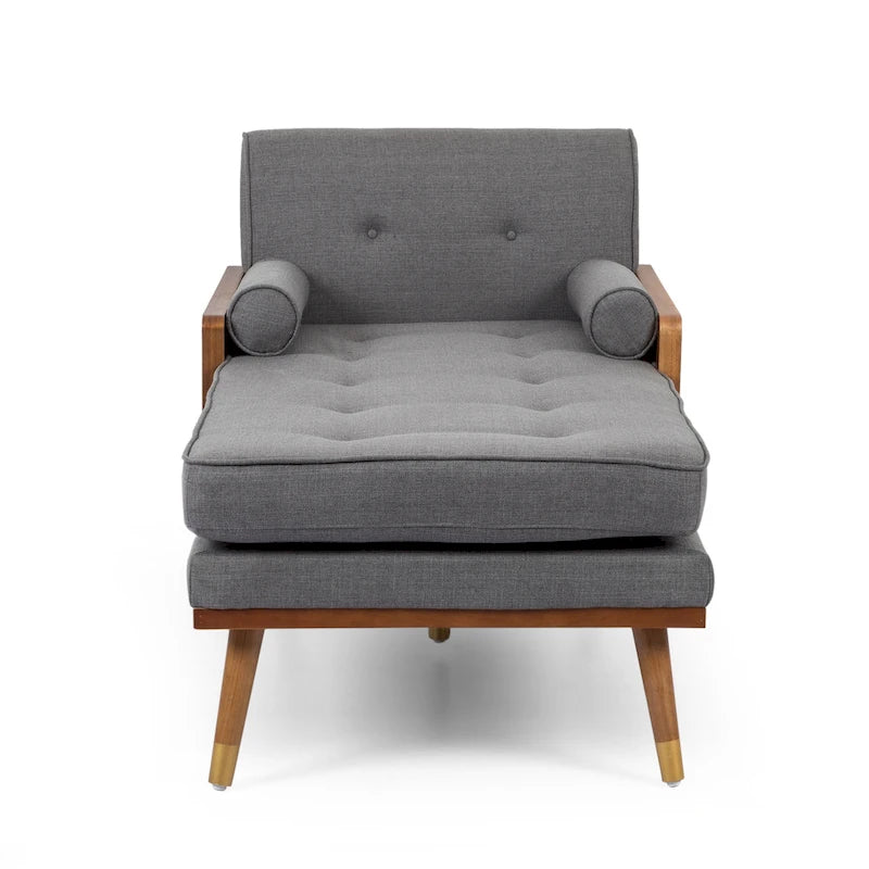 Mid-Century Modern Chaise Lounge, 32 x 63.75 x 33.5 Inches