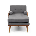Mid-Century Modern Chaise Lounge, 32 x 63.75 x 33.5 Inches