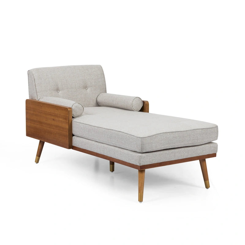 Mid-Century Modern Chaise Lounge, 32 x 63.75 x 33.5 Inches
