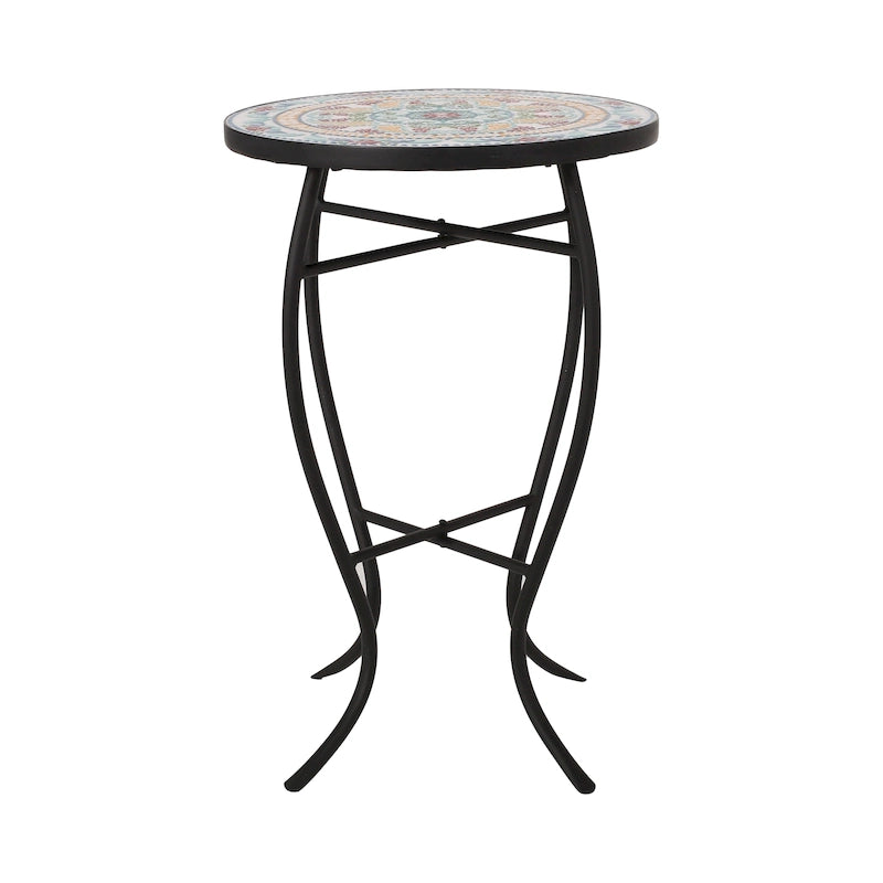Indoor Side Table with Tile Top