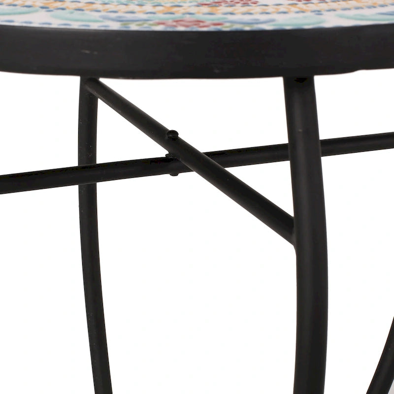 Indoor Side Table with Tile Top