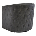 Distressed Black Swivel Chair, 28.75 x 31 x 31.5 Inches