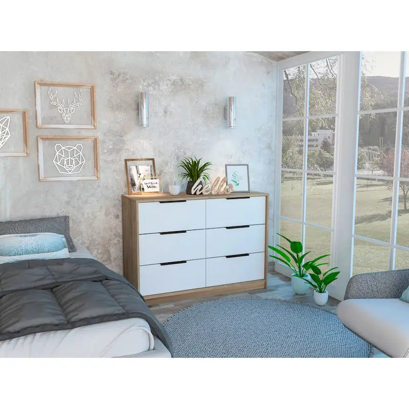 Four-Drawer Dresser with Slide-and-Pull Design
