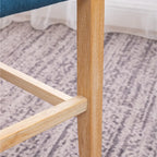Counter Height Button Tufted Back Solid Wood Stools, Set of 2