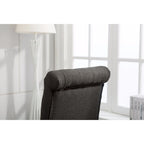 Counter Height Button Tufted Back Solid Wood Stools, Set of 2
