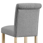 Counter Height Button Tufted Back Solid Wood Stools, Set of 2