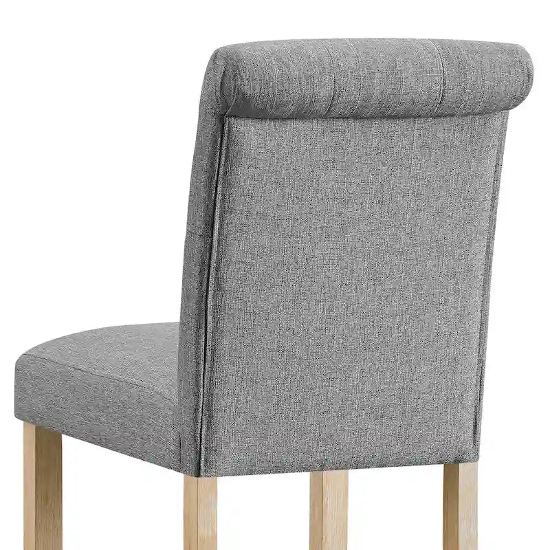 Counter Height Button Tufted Back Solid Wood Stools, Set of 2