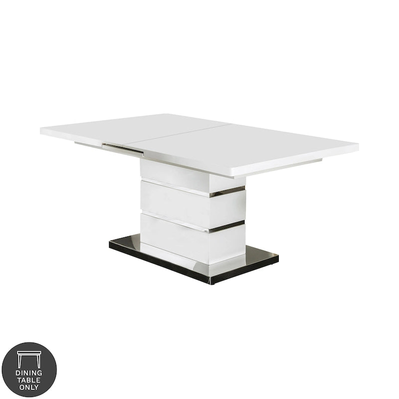 White 78-inch Wood Expandable Dining Table