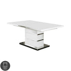 White 78-inch Wood Expandable Dining Table