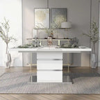 White 78-inch Wood Expandable Dining Table