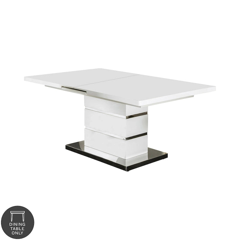 White 78-inch Wood Expandable Dining Table