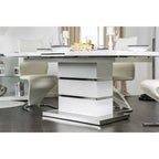 White 78-inch Wood Expandable Dining Table