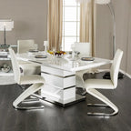 White 78-inch Wood Expandable Dining Table