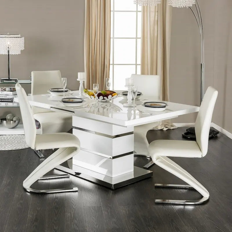 White 78-inch Wood Expandable Dining Table