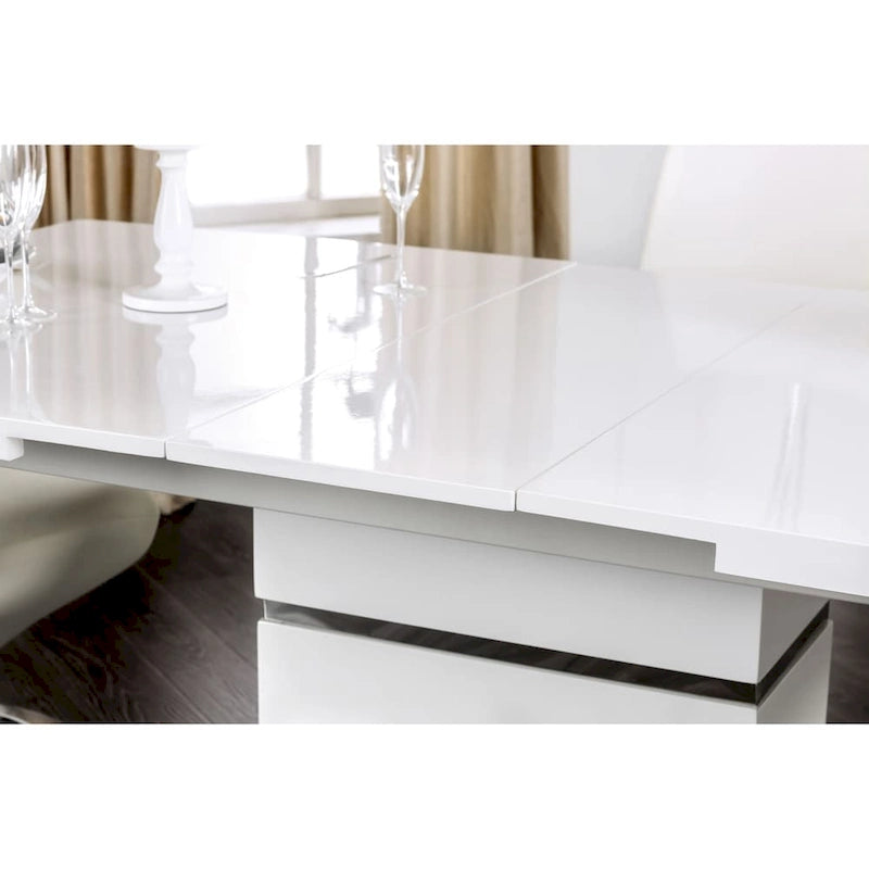 White 78-inch Wood Expandable Dining Table