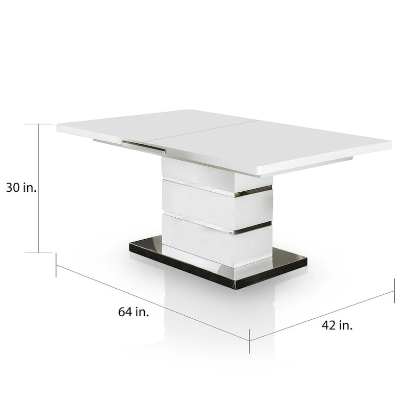 White 78-inch Wood Expandable Dining Table