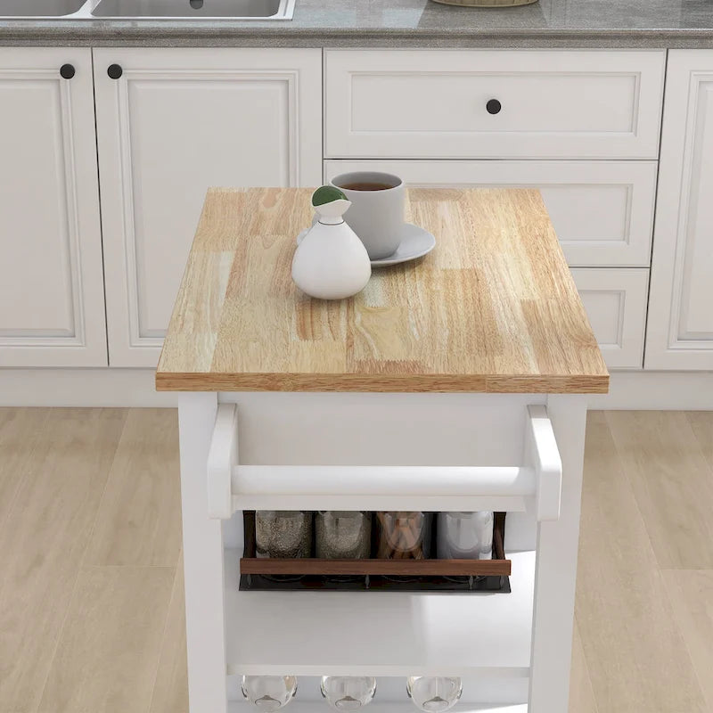 Kitchen Island Rolling Trolley Cart