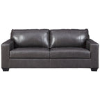 Contemporary Leather Sofa with Contrast Stitching