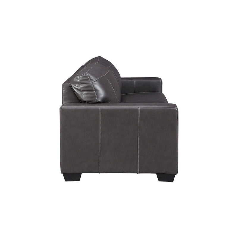 Contemporary Leather Sofa with Contrast Stitching