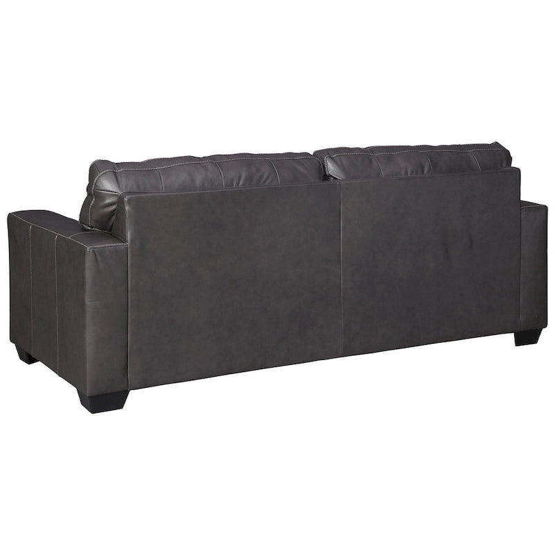 Contemporary Leather Sofa with Contrast Stitching