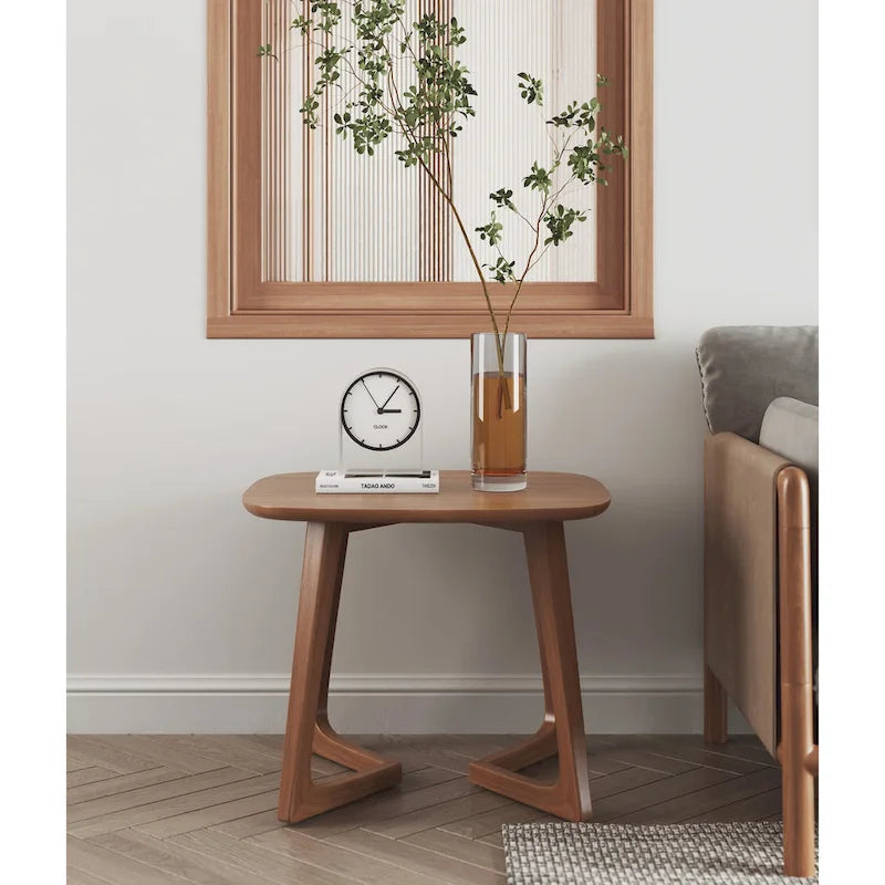Scandinavian Rectangular Solid Wood End Table