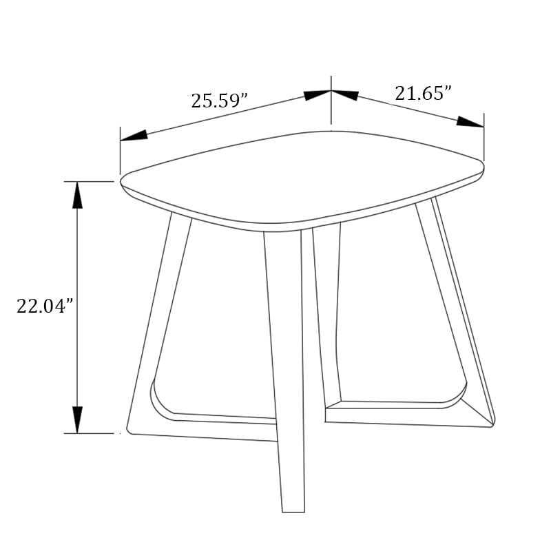 Scandinavian Rectangular Solid Wood End Table