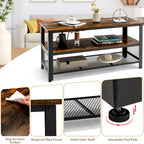 Wood TV Stand up to 50-inch Entertainment Center with Storage Shelves