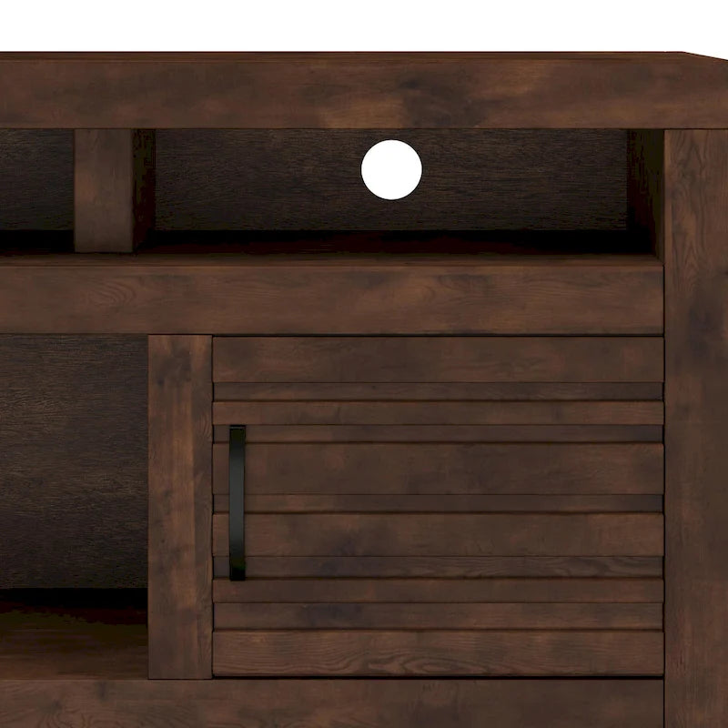 72-inch TV Stand Console for TVs up to 85-inch, No Assembly Required, Whiskey Finish