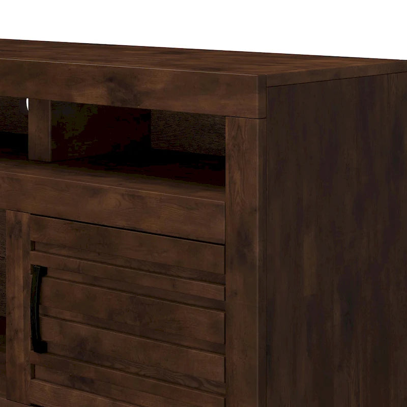 72-inch TV Stand Console for TVs up to 85-inch, No Assembly Required, Whiskey Finish