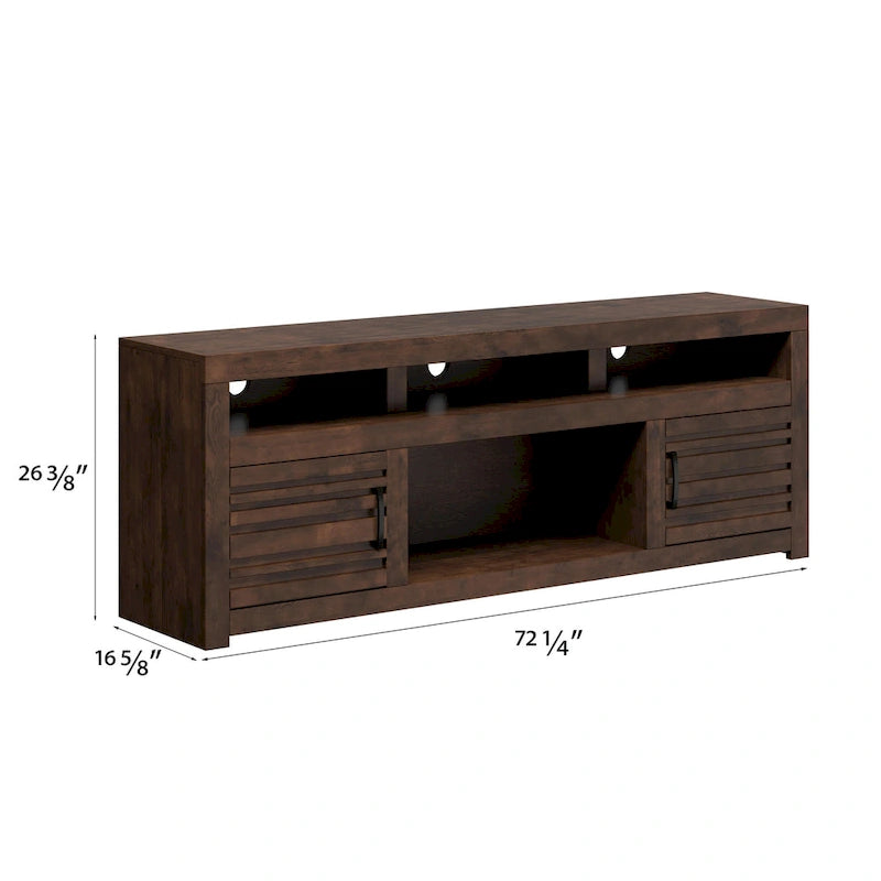 72-inch TV Stand Console for TVs up to 85-inch, No Assembly Required, Whiskey Finish
