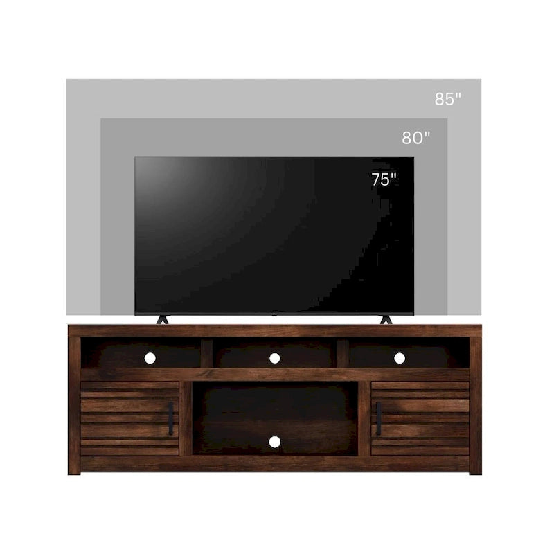 72-inch TV Stand Console for TVs up to 85-inch, No Assembly Required, Whiskey Finish