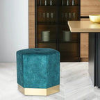 Vanity Stool Hexagon Ottoman Upholstered Footrest Footstool