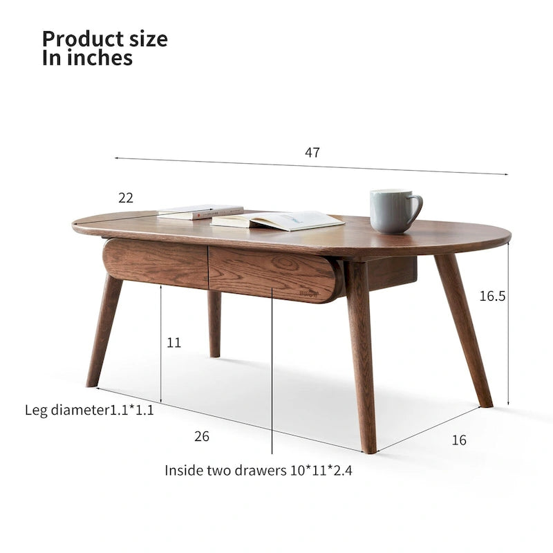 Solid Wood Top Coffee Table