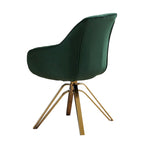 23 Green Velvet and Gold Swivel Armchair - 23