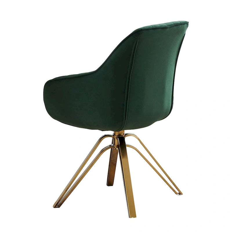 23 Green Velvet and Gold Swivel Armchair - 23