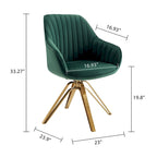 23 Green Velvet and Gold Swivel Armchair - 23